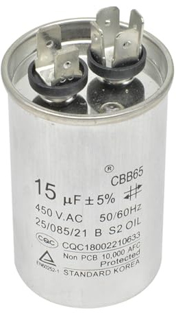 Jadeshay Anlaufkondensator AC-Motorkondensator 15uF 450V CBB65 AC-Kondensator Motorlaufkondensator for Klimaanlagenkompressormotor Betriebskondensatorkomponenten