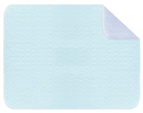 Lunaanda Coprimaterasso Lavabile, Protezione Assorbente per Incontinenza Traverse Impermeabili e Lavabili per Materasso, Lenzuolo Sottomaterasso Coprimaterasso per Bambini o Adulti, 92 x 87 cm, Blu
