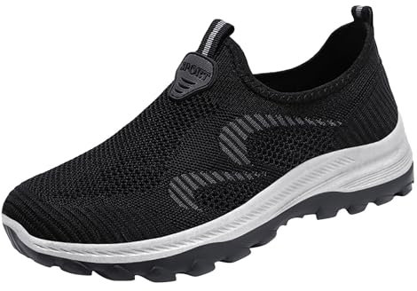 Genérico Zapatos Mujer Verano Zapatillas Lona Niño Zapatos Deportivos Primavera y Verano para Hombre, Plana, Malla Ligera, Transpirable, sin Cordones, cómodos, Zapatillas de Hombre (Black, 39)