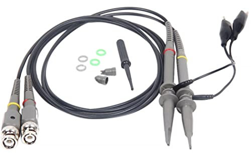 Yaoliucp Kit de sonde d'oscilloscope P6100 1x 10x High Precision Scope Analyzer Alligator Clip Probes Test Leads 2PCS, Oscilloscope sonde kit