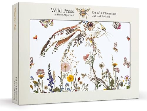 Museums & Galleries Helen Ahpornsiri Platzsets mit Unterseite aus Kork, Wildpress, Wildblumen-Design, 4 Stück