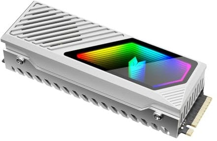 KLLsmDesign RGB Sync M.2 NVMe SSD dissipateur thermique avec ventilateur intégré, refroidissement haute performance, éclairage LED dynamique, coque transparente avec coussinet thermique