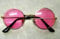 Dumhuts Sonnenbrille damen, Hippie Brille Sonnenbrille rund rosa Accessoires für Fasching, Perfekt für Fasching, Karneval & 70er 80er Jahre Mottopartys, Unisex Retro-Accessoire