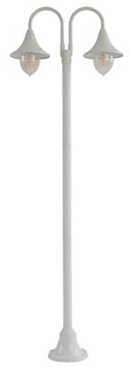 Lindby Mastleuchte außen (Laterne) Madea (spritzwassergeschützt (Modern) in Weiß aus Aluminium (2 flammig, E27) - Kandelaber Außenleuchte