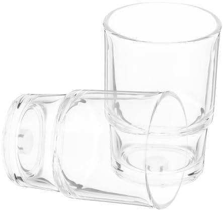 Happyyami 2Pcs Transparent Glass Toothbrush Cups Stylish Bathroom Holder for Toothpaste and Rinsing Versatile Mouthwash Cup for Use
