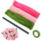 Coriver Pfeifenputzer Zum Basteln, 300 Stück, 3 Farben, 7mm Rohrreiniger, Grüne Chenille Stiele, Pfeifenreiniger Blumen, Blumensträuße, Basteln, Rosa Pipe Cleaner Flower für DIY Dekorationen