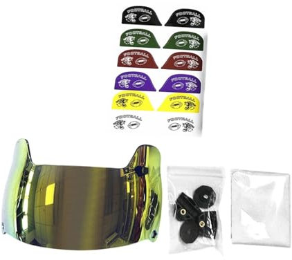 Harilla American Football Visor Gesichtsschutz Visier Kratzfeste Verbesserung Sichtbarkeit Teile für Erwachsene Jugendfußballhelme, Gold