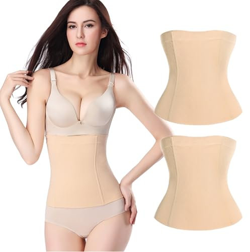 EUDUQ 2 pezzi Waist Trainer da donna, corsetto sotto il seno, per la vita addominale, supporto postpartum, sport e vita quotidiana, tono della pelle, Peso: 64-77 kg, XL-XXL