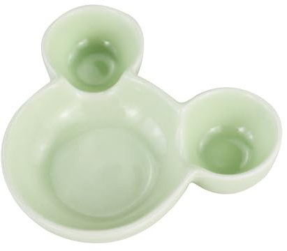 LuckyOpt Hamster Food Bowl, Cute Mouse Shape Ceramic Hamster Water Bowl Easy to Clean, Guinea Pig Bowl Feeding Dish for Small Animals, Hedgehog, Squirrels, Rodents, Sugar Glider (Green)