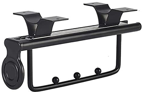 Generico Appendiabiti Estraibile in Metallo espandibile, Porta Pantaloni salvaspazio e Organizer per Armadio, Supporto portaoggetti Scorrevole Regolabile - Nero, Misure 25 cm e 44 cm