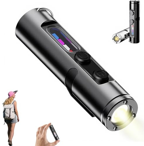 Taclite Mini – Ultimate Everyday Micro Tool, Rechargeable Flashlight,500 Lumens Waterproof Rechargeable Led Magnetic Super Bright,9 Lighting Modes with Hat Clip & Magnetic Base-A