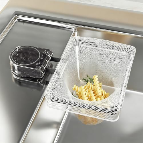 Suction Cup Sink Strainer,Smavles Kitchen Sink Filter,Sink Food Catcher Sink Strainer Dishwashing with 100pcs Mesh Bag Sink Drainer Basket for Kitchen Leftovers Garbage Food Waste Solve Blocking