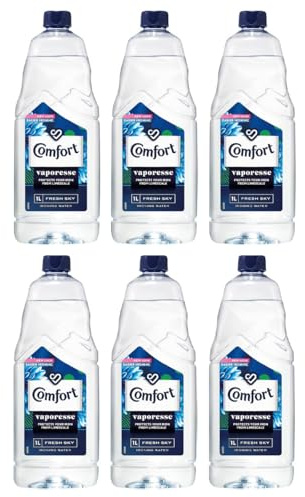 Comfort Ironing Water 1L – Fabric Freshener for Steam Irons, Prevents Limescale Build-Up, Long-Lasting Fresh Fragrance, Ready-to-Use Iron Water for Clothes, Suitable for Most Steam Irons (6 Pack)