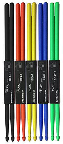 Healifty Lot de 5 paires de baguettes en nylon - Jaune/rouge/vert/bleu/noir