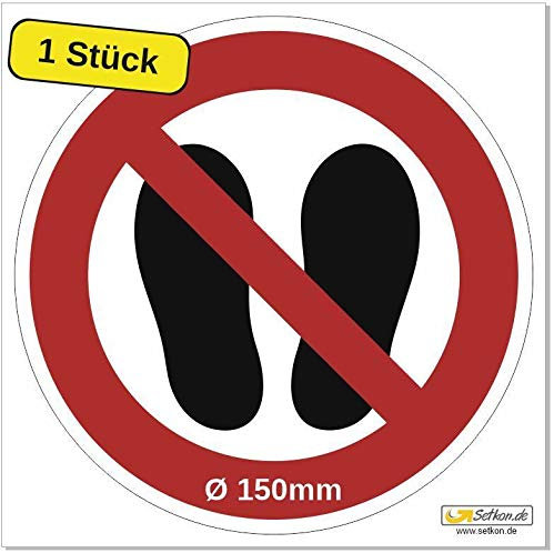 Aufkleber Betreten der Fläche verboten DIN ISO 7010, Premiumqualität Ø 150 mm (1 Stück)