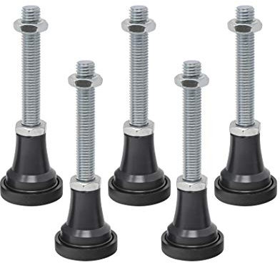 Schulte pack lot de 5 pieds réglables jusqu'à 3 cm pour receveur de douche en résine minérale, noir, 9-12 cm