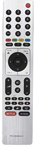 VINABTY RC3304804/01 TS4187R Ersetzte Fernbedienung für Grundig mit Netflix-Taste