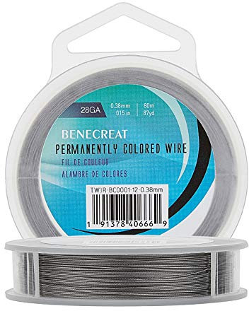 BENECREAT 80m 0.38mm Alambre de 201 Acero Inoxidable Cable Metálico Trenzado por 7 Hilos Accesorios de Manualidad para Diseño de Bisutería
