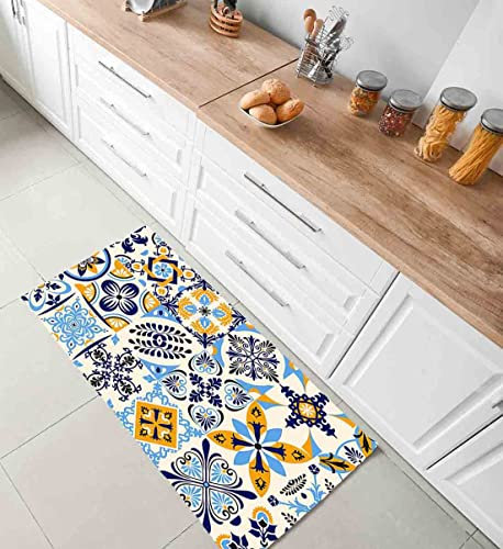 TAPPETIK tappeto in vinile, PVC, Stampa digitale ALTA qualità, Ampia gamma di colori, Disegni e misure (50 x 140 cm, Mattonella ocra)