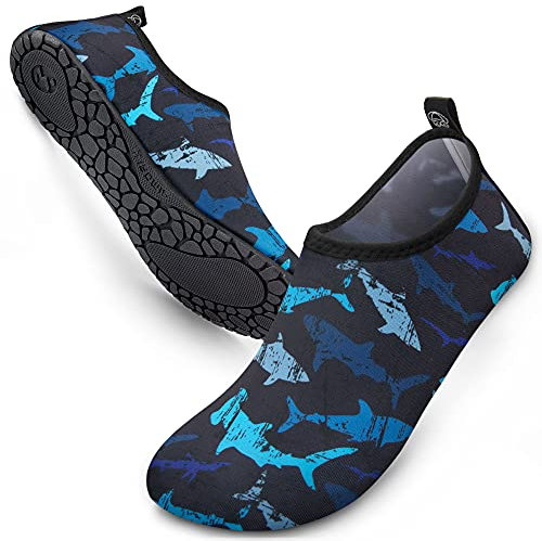 SIMARI Wasserschuhe Damen und Herren, schnelltrocknend, Barfuß, für Outdoor, Strand, Schwimmen, Sport, Yoga, Schnorcheln 109 Shark, EU 40/41, SWS001