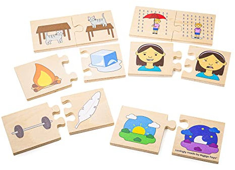 Bigjigs Toys, Opposites Puzzle, Wooden Toys, Jigsaw Puzzle, Wooden Puzzle, Puzzle For Kids, Toddler Puzzles, Toddler Toys, Wooden Toys For 3 Year Olds