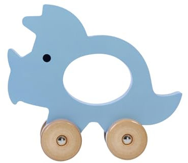 Kindsgut Jeu d’éveil Animal à Pousser en Bois, Jouet éducatif pour Jeunes Enfants, Couleurs discrètes pour Le Plaisir de Jouer, Beau Cadeau, Brachiosaure