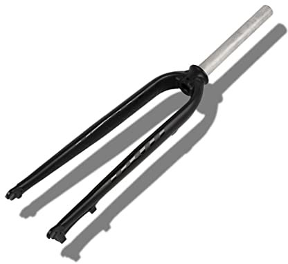LHHL Forcella Rigida Forcella Bici in Alluminio 26/27,5/29 Pollici Road Forcella Bici da Corsa Forcella 1 1/8 MTB Forcella Bicicletta Accessori 9mm QR Freno A Disco (Color : Black)