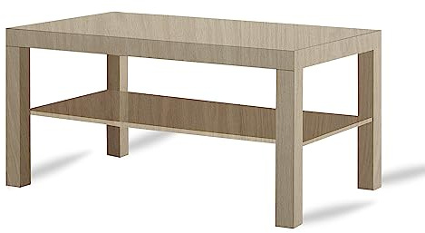 Modern Stylish Coffee Table for Living Room, Herringbone Design, 90x55 CM (White Stained Oak)