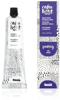 Grupo Almagro Glossco, Color Beat Mask, Coloración Semipermanente Profesional en Crema. Hasta 17 tonos de Fantasia y Pastel. Fácil aplicación, 100 ml (Violeta (Ms Violet))
