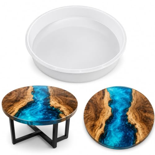 Stampo rotondo in resina epossidica in silicone per tavolo da fiume, artigianato fai da te, tagliere, decorazione da scrivania