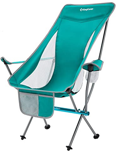 KingCamp Campingstuhl Cataby Deluxe Klappstuhl Strand Stuhl Faltbar Alu 120 kg cyan