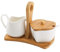 BradOc Sugar Bowl and Creamer Set with Lid Spoon Ceramic Creamer Sugar Pot Mini Coffee Milk Creamer Jug Porcelain Serving Pitcher Sauce Jug Sauciere Bowl 1 Set,Brown