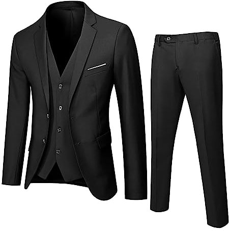 Vestito Uomo Elegante Completo - Slim Fit Abiti Cerimonia Uomo Elasticizzata con Tasche Chic Lapel Smoking Blazer per Matrimoni e Affari