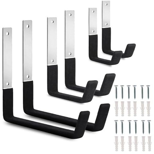Robuste Stahl-Garagenhaken – Garagenaufbewahrung, Leiterhaken, Allzweck-Wandhalterung, Garagen-Aufbewahrungshaken, Organisationswerkzeug für Garten, Leitern, Fahrrad, Kajak, Stuhl,