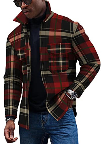 KONG JIMFAN Winter Jacket Men Herren Sweatjacke Herrenhemden Langarm Herren Jacke Winterjacke Kapuzenpullover Für Herren Herren Dünne Jacke Jeansjacken Herren Hemd Bügelfrei Bikerjacke(Roségold,S)