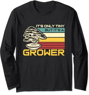 Es ist nur winzig, aber es ist ein Garten-Bonsai-Baum, Bonsai-Kunst Langarmshirt