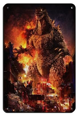 Godzilla Vs King Kong Filmposter 16 Blechschild Vintage Metall Pub Club Cafe Bar Home Wandkunst Dekoration Poster Retro 20 x 30 cm