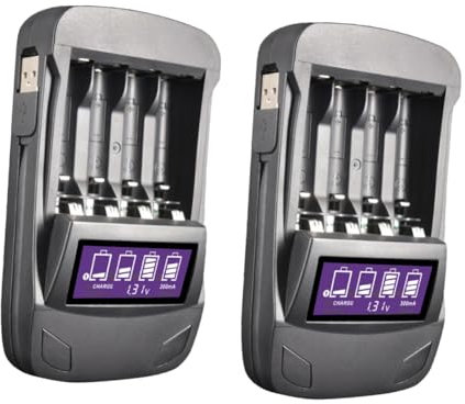 OSALADI 2stücke Usb Smart Slot Batterieladegerät Mit Lcd-anzeige Multifunktionaler Akku-adapter Für Aa Aaa-batterien Für Zuhause Kompakt Tragbar Einfache Nutzung