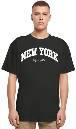 Mister Tee Herren Mt2815 New York College Oversize T-Shirt, Schwarz, XS EU