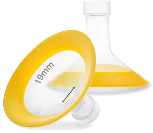 Nenesupply 19mm Oval Flanges Compatible with Medela Breast Pump Parts Flange Accessories. Work with Pump in Style Parts Symphony Parts Swing Maxi Harmony Breastpumps (19mm Oval)