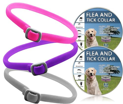 Repellent Collars for Dogs, 3 Pack Dogs Puppies Collar Repellent, Adjustable repellent Collar Dog,Natural Dog Collar for Puppies Small Medium Large Dog