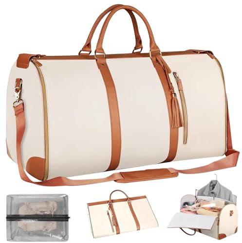 Reisetasche Foldybag - Reisetasche Handgepäck,Foldy Bag,Carry on Garment Duffle Bag,Wasserdichter,Sporttasche Reisetasche Damen,Travel Bag,Travluxe Faltbare Reisetasche (Khaki)