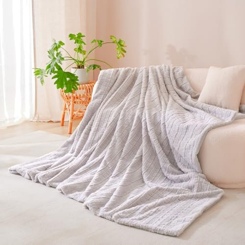 Nayoroom Kuscheldecke Flauschig Decke 150x200 Grau Fleecedecke Warm Sofadecke Couchdecke für Wohnzimmer Schlafzimmer Deko Tagesdecke Kariet Blanket Wolldecke Kuscheldecken Wohn- & Kuscheldecken