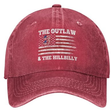 Peiyeety Vintage Trump Vance 2024 Trump JD Vance Outlaw & Hillbilly 45-47 US-Flagge Dad Hat Baseball Cap für Männer Frauen