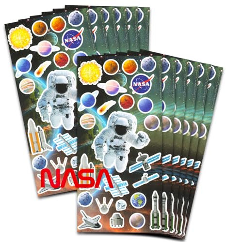 NASA-Partygeschenke für Jungen und Mädchen, 12 Stück, Astronauten-Aufkleberbögen für Kindergeburtstag, Partytüten | NASA-Weltraum-Partyzubehör-Set