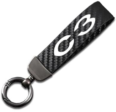 Générique Porte-CléS De Voiture pour Citroen C3, Porte-CléS De Voiture en Microfiber Cuir avec Anneau en D Pivotant à 360°,Black