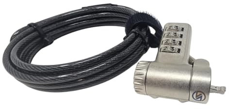 Sendt Black Universal Notebook Laptop Combination Lock Security Cable for Kensington Wedge Nano and Most Other Security Slots