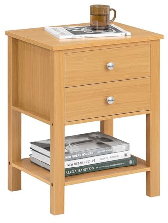 SoBuy Nachttisch Boxspringbett Sofatisch Beistelltisch schmal Telefontisch Nachtschrank Nachtkommode Natur BHT ca. 45x60x35cm FBT114-N