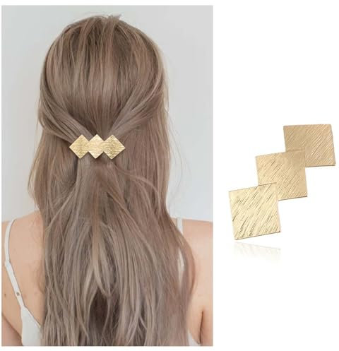 Enautoabs Barrette En Métal Pour Femme Pince À Cheveux Carrée Dorée Coiffure Grande Pince À Cheveux Carrée Géométrique Pince À Cheveux Carrée Porte-queue Pince À Cheveux Accessoires Décoratifs