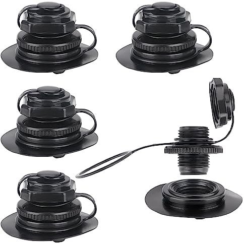 Prmape 4 Stück Schlauchboot Luftventil Inflatable Boat Luftventil Aufblas Kanus Ventil Schwarz Ersatz Ventil Luftventilkappen für Schlauchboot, Aufblasbares Schwimmbad, Lazy Spa